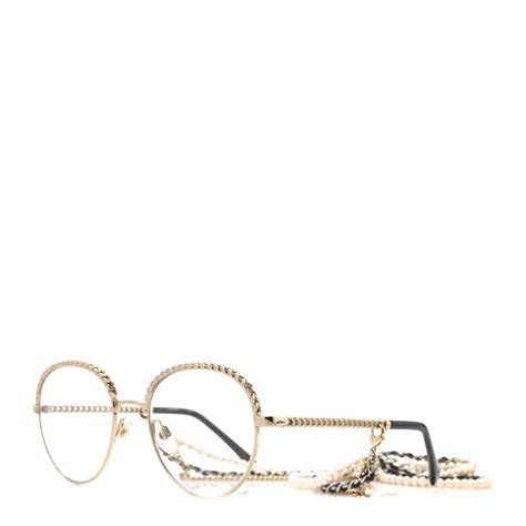 chanel reading glasses with chain|chanel glasses with pearl chain.